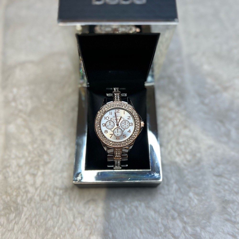 bebe Silver and Rose Gold Women's Watch